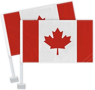 2 PCS Canada Car Flag,Heavy Duty Canadian National Decor,Two Layer Digital Printed 150D Banner For Car Vechile Truck
