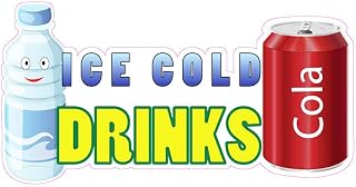 Ice Cold Drinks Concession Restaurant Food Truck Die-Cut Vinyl Sticker 8"