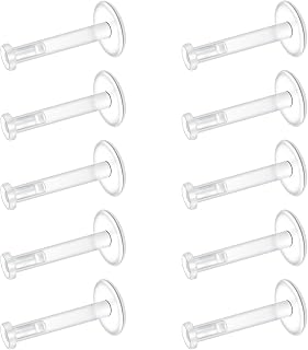 LAURITAMI 10Pcs Clear Labret Studs Clear Earrings Flat Top, 18G 16G | Clear Invisible Lip Bars for Earrings Helix Cartilage Tragus Medusa Monroe, 6/7/8/9/10/12mm for School Work Surgery MRI