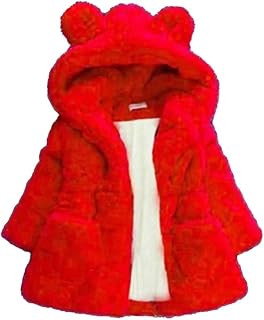 AiWMGL Girls Winter Faux Fur Hooded Coat for Kids