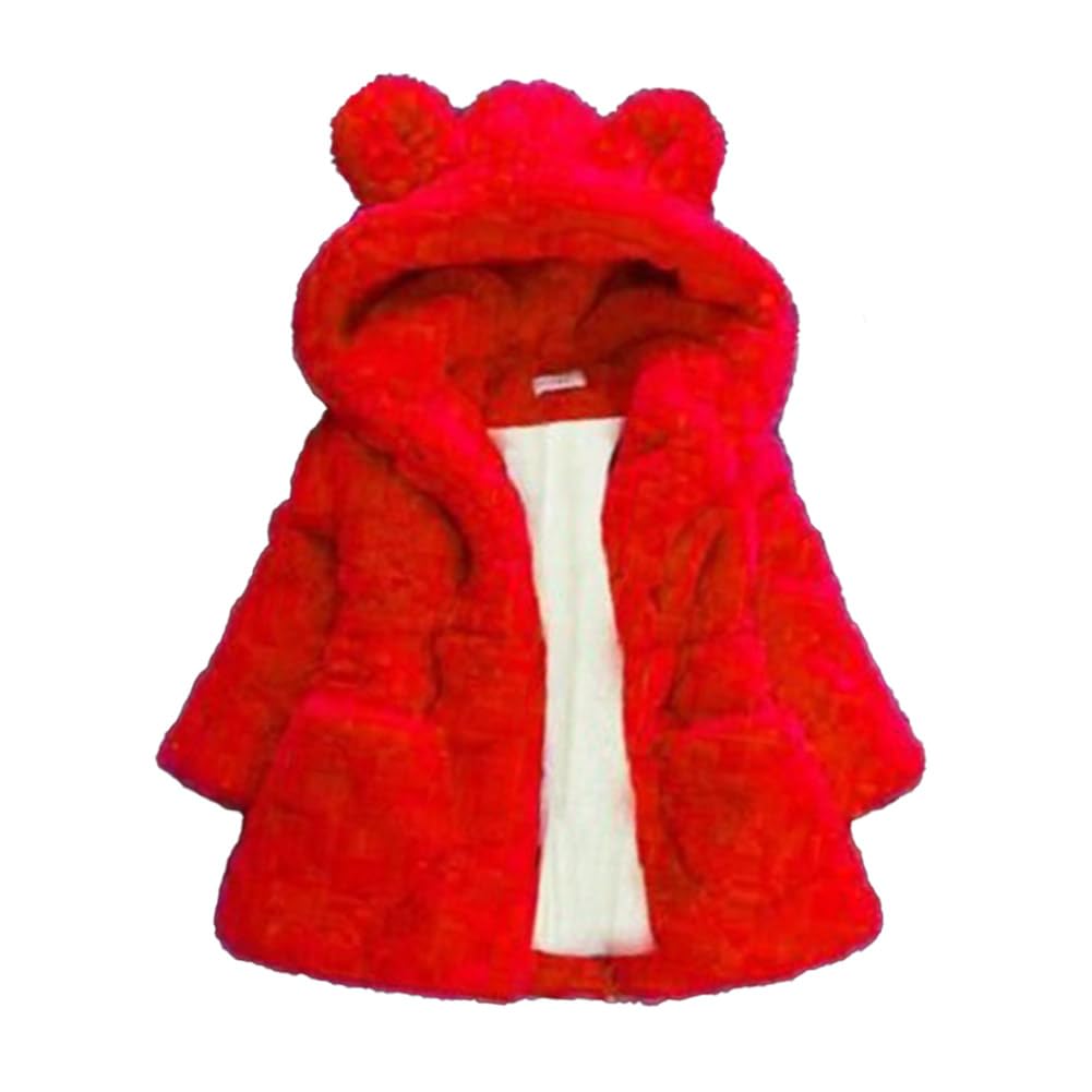 AiWMGL Girls Winter Faux Fur Hooded Coat for Kids