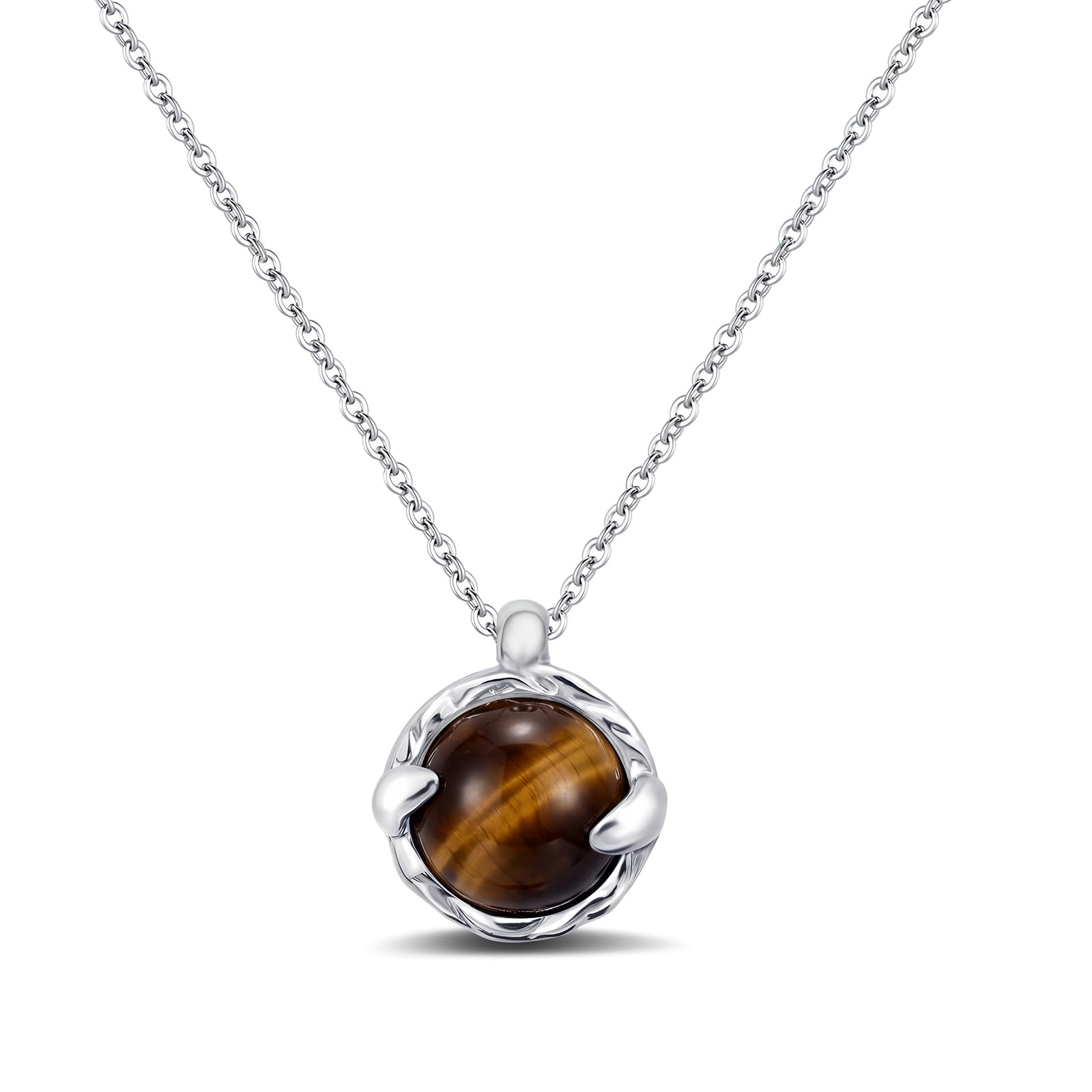 Weviway Multiple Birthstone Pendant Necklace, Silver Handmade Circle Gemstone Je