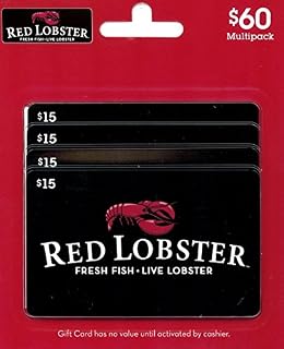 Red Lobster Physical Gift Cards (Multipack of 4 x $15) - $60