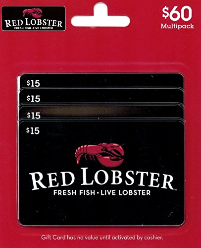 Red Lobster Physical Gift Cards (Multipack of 4 x $15) - $60