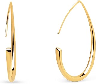 SINGULARU - Gota Arch Earrings - Earrings in 925 Sterling Silver 18 Kt Gold or Rhodium Plated - Stud Earrings without Clasp - Women's Jewellery - Various Finishes - Made in Europe