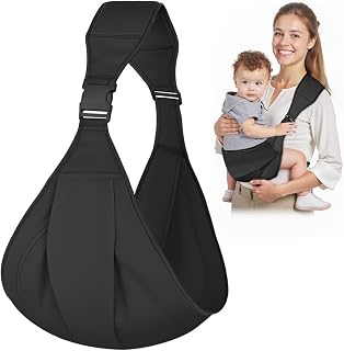 AOOWU Baby Sling Carrier, Baby Carrier, Toddler Carrier, Baby Wrap Carrier with Adjustable Shoulder Straps, Child Sling Baby Side with Shoulder Strap, Baby Sling for Newborns to Toddlers