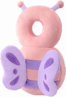 PandaEar Baby Head Protection Backpack, Toddler Walking Head Protector | Adjustable Head Protector Pad Safety Cushion, Head & Back Protection for Babies Learning to Walk, Pink Butterfly Design