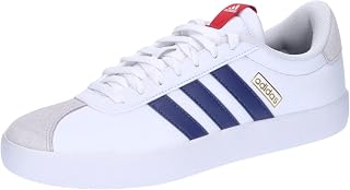 adidas Mens VL COURT SHOES, Cloud White/Dark Blue/Better Scarlet, 41 1/3 EU