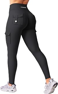 YEOREO CoreFlex Women Workout Cargo Leggings | Hidden Scrunch, Butt Lifting, Gym, Yoga Pants, 25"/28"