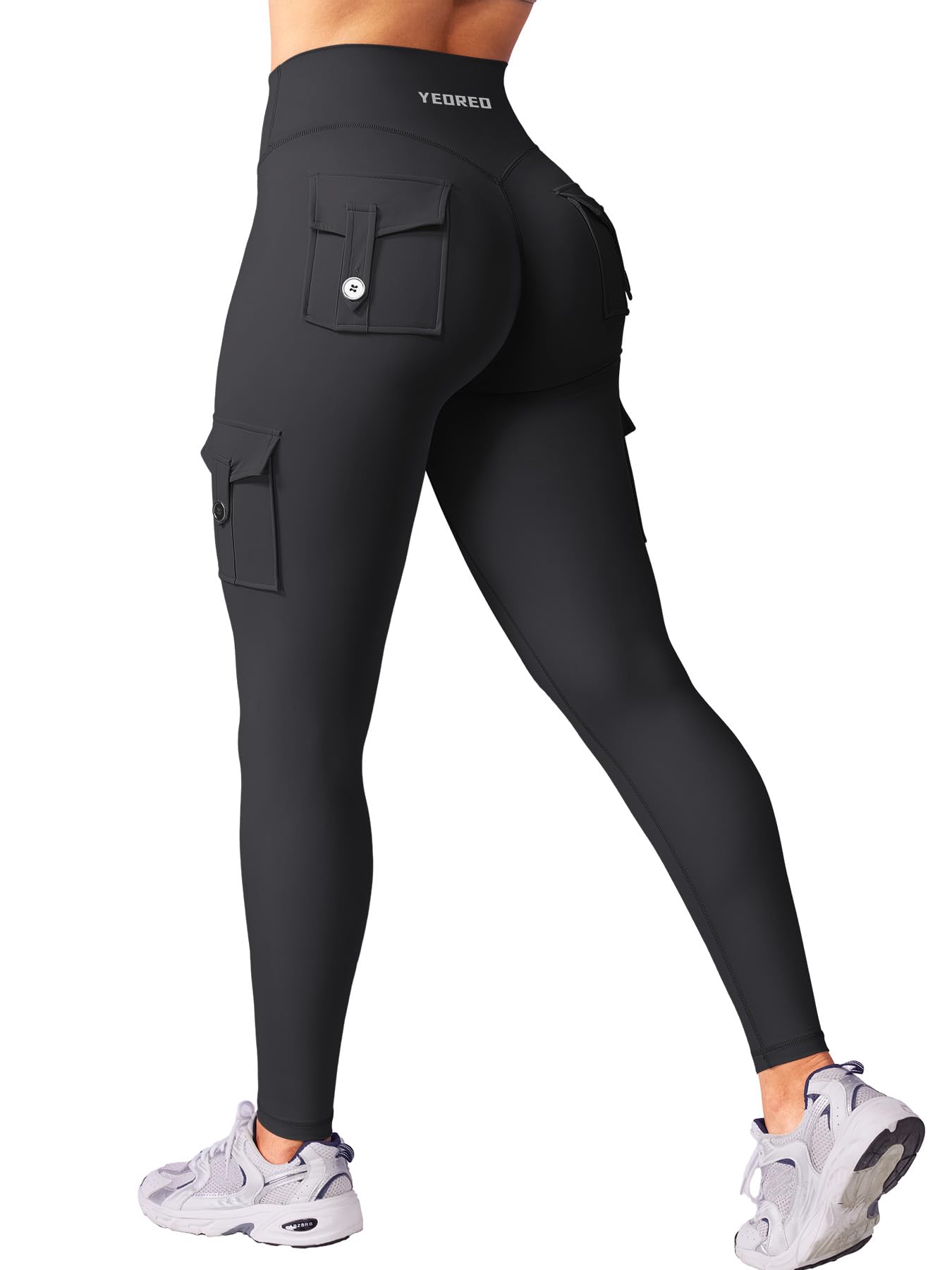 YEOREO CoreFlex Women Workout Cargo Leggings | Hidden Scrunch, Butt Lifting, Gym