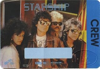 Jefferson Starship 1986 Backstage Pass Crew Grace Slick Airplane