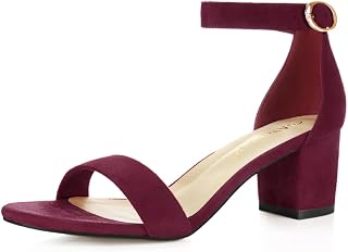 Allegra K Women's Open Toe Block Heel Ankle Strap Sandals