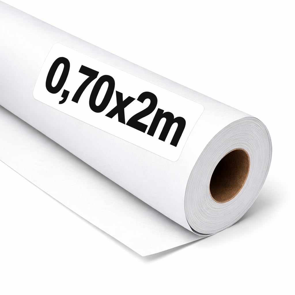 OFITURIA White Kraft Paper - Roll 0.7 x 2 m - 3 Rolls - Wrapping Paper for Parce