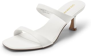 DREAM PAIRS Womens Low Heel Sandals Square Toe Two Strap Casual Summer Sandals