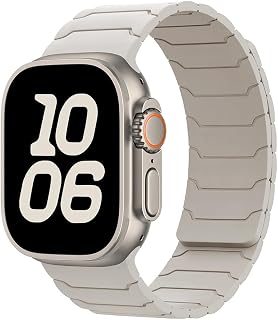 Magnetic Apple Watch Strap for Men/Women iWatch Band 49mm 46mm 45mm 44mm 42mm 41mm 40mm 38mm Silicone Sport Strap for iWatch Series 10/9/8/7/6/5/4/3/SE/2nd/Ultra2 nd/