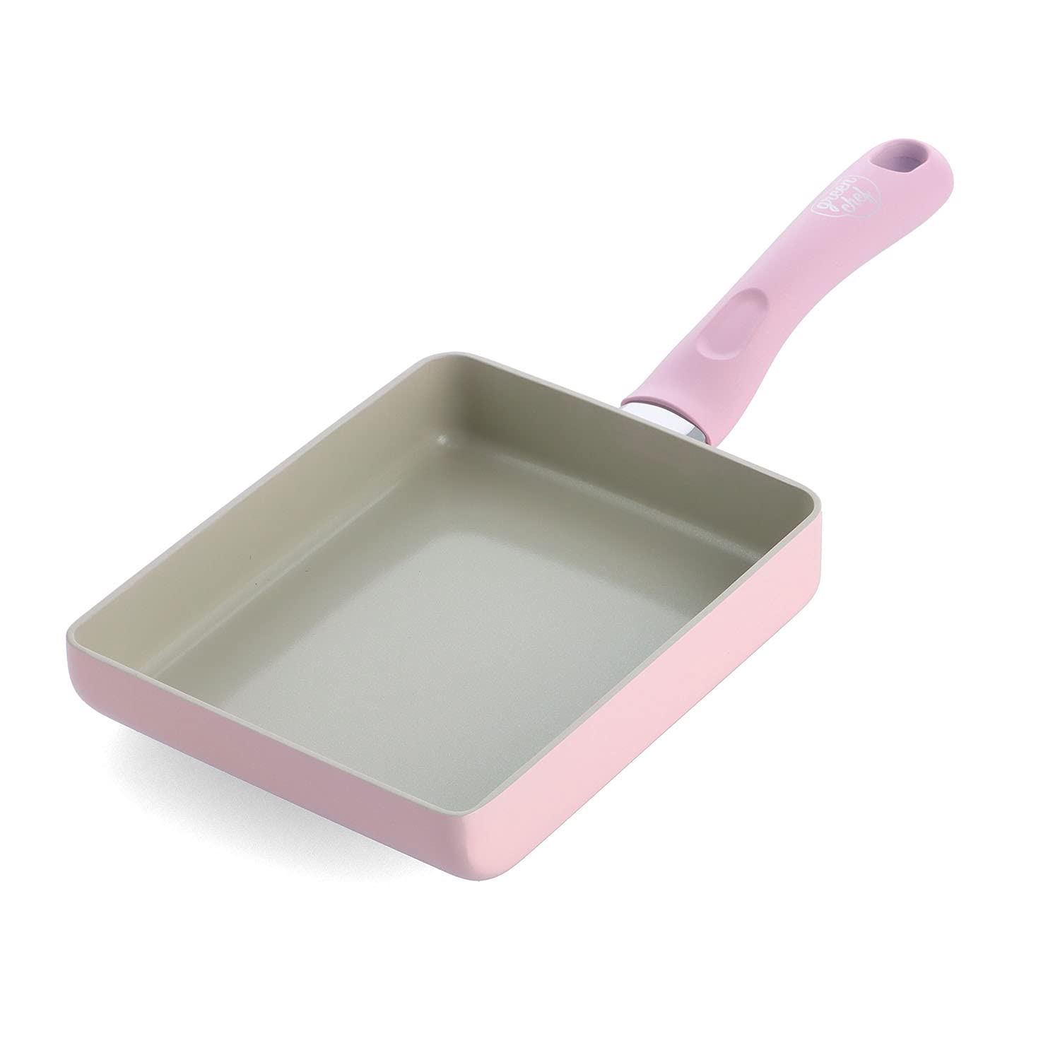 グリーンシェフ エッグパン 玉子焼き器 14x18cm IH対応 セラミックコーティング アースカラー クォーツピンク