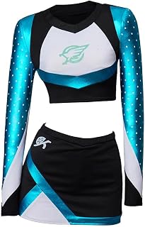Maddy Perez Cheerleader Outfit Women's Crop Top with Mini Skirt High School Cheerleading Costume