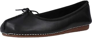 Clarks Women's Freckle Ice Ballet Flats, Black Leather, 37 EU