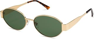 SOJOS SJ1217 Women's Retro Oval Metal Classic UV400 Protection Sunglasses