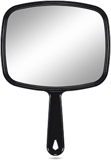 PROTECLE 10.3" L x 7.4" W Handheld Mirror, Salon Barber Hairdressing, Black | Hand Held Mirror, Barber Mirror, Hangable, High-definition, Distortion-free Reflection, Hand Mirror for Men Women