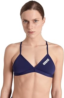 Arena Performance Team Solid Top Bikini, Women's Swimming Pool Swimsuit, Quick-Drying Swimsuit in Sand Maxfit Eco Fabric, Chlorine and Salt Resistance, UV Protection UPF 50+