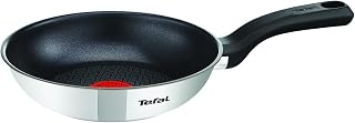 Tefal Comfort Max Stainless Steel Frying Pan 20 cm, Thermo-Spot | Non-Stick Coating, Induction Compatible Base, Pancake Pan in One, Comfortable Grip, Dishwasher Safe, G7260244