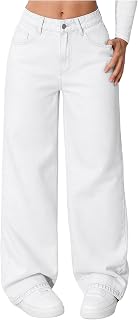 GORGLITTER Girl's Baggy Jeans Wide Leg High Waisted Denim Pants Clothes