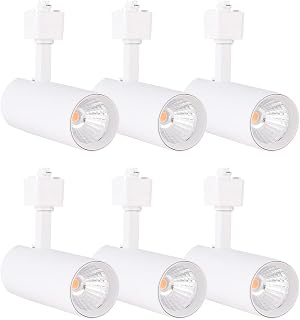 mirrea 16.5W Dimmable LED Track Lighting Heads Compatible with Single Circuit H Type Rail Ceiling Spotlight 90 CRI 24° White Finish Pack of 6 (3000K Warm White)