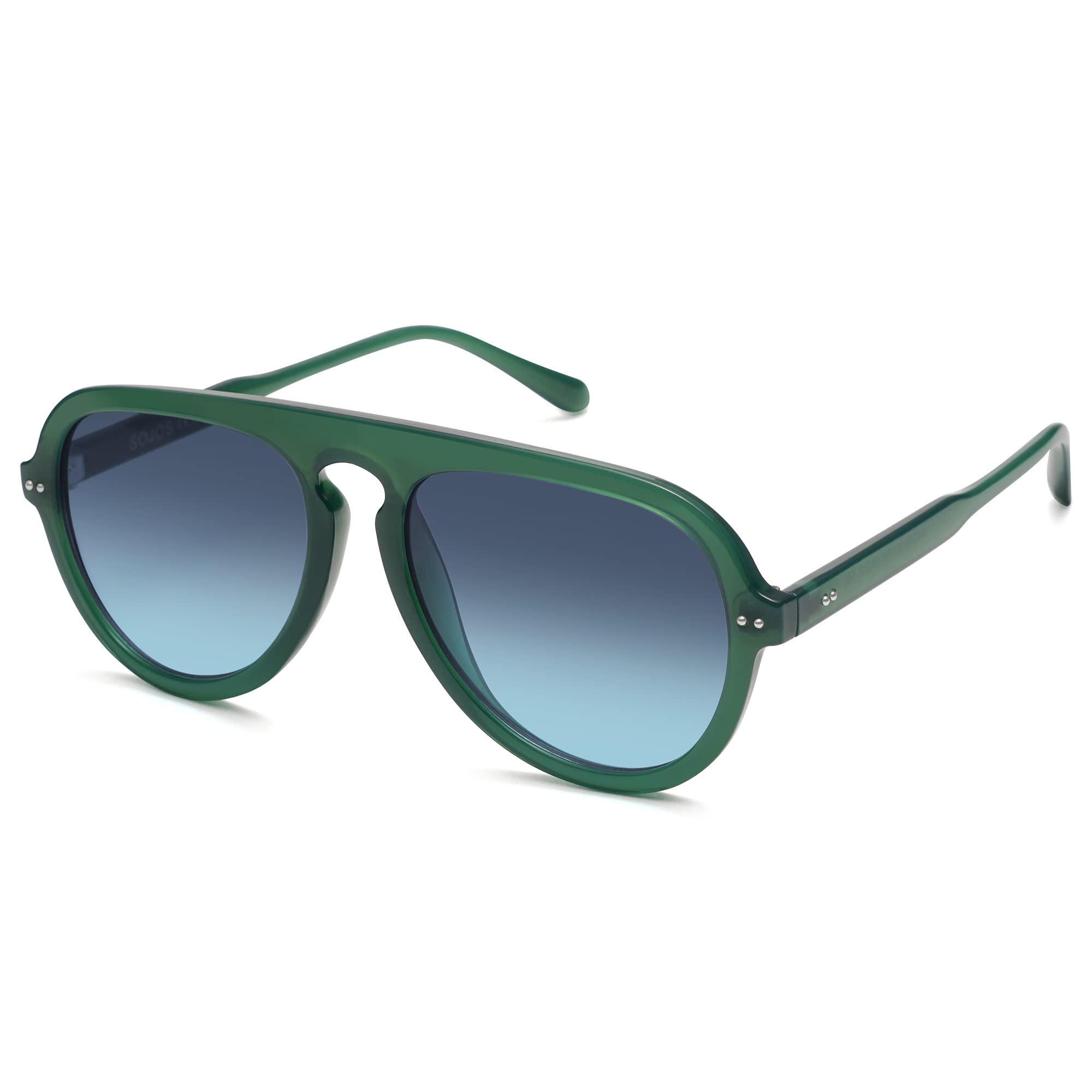 SOJOS Retro Aviator Sunglasses for Womens Mens Vintage Styles SJ2255,Medium