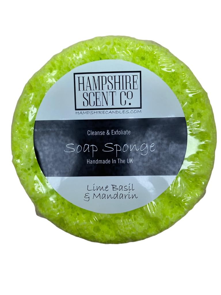 Luxurious Lime Basil and Mandarin Scented Soap Sponge | Triple Butter Formula | 