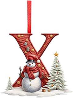 26 Pieces Personalized Christmas Letters A-Z Christmas Tree Hanging Decorations for DIY Crafts Christmas Pendant Christmas Tree Decorations (A) (X)