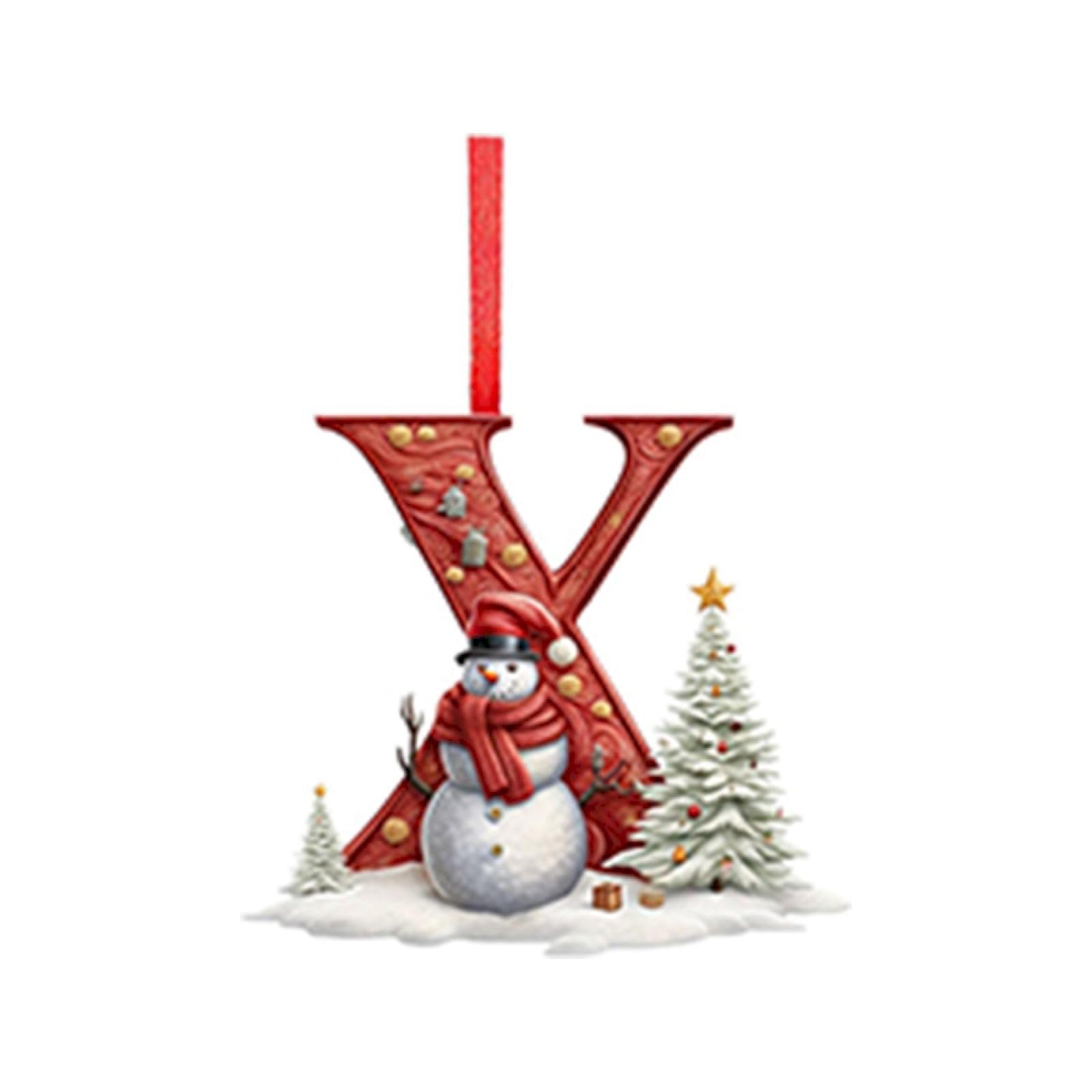 26 Pieces Personalized Christmas Letters A-Z Christmas Tree Hanging Decorations 
