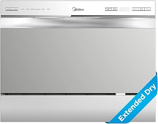 Midea Countertop Dishwasher Portable, 6 Place Settings, Energy Star | Mini Dishwasher with 6+2 Cycles, 52 dB Quiet & Compact, Perfect for Apartments, Dorms, or RVs, Silver