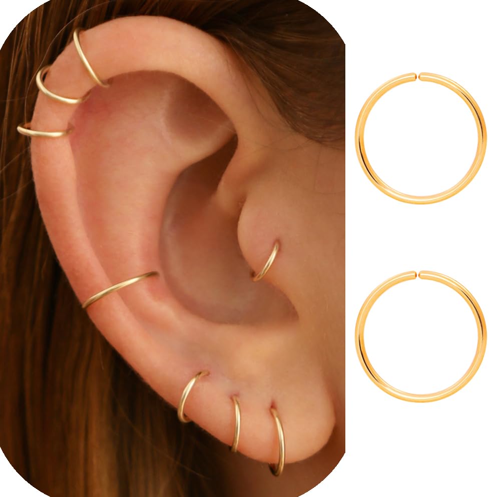 Small Thin Hoop Earrings for Women,Tiny Huggie Hoop Rings for Cartilage,Helix,Ta