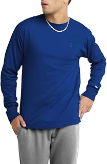 Champion Men's Classic Long Sleeve T-Shirt, Standard Fit, Script & C Logo, Available in Regular and Big & Tall