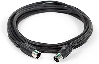 Monoprice MIDI Cable - 15 Feet - Black | With Keyed 5-pin DIN Connector, Molded Connector Shells