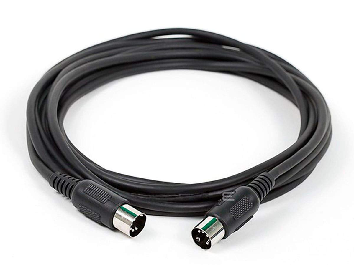 Monoprice MIDI Cable - 15 Feet - Black | With Keyed 5-pin DIN Connector, Molded 