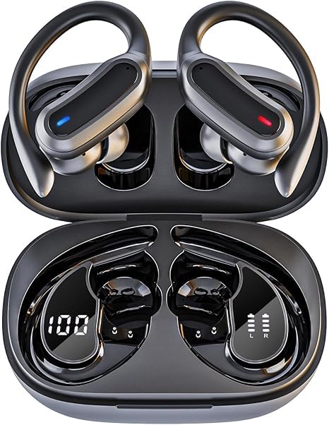 Wireless Earbuds Bluetooth Headphones, 54H Playtime Stereo Over Ear Buds with EN