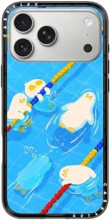 CASETiFY Compact Magsafe iPhone 17 Pro Max Case [Lightweight/Slim Fit/Compatible with Magsafe] - POOL Time - Clear Black