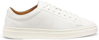 BOSS Mens Kieran Tenn Low Leather Sneakers with Embossed Logo