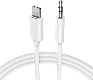 Aux Cable for iPhone in Car 3.5mm Aux Cord Compatible with iPhone 14/14 Pro/14Pro Max/13/13 Pro/12/12 Pro/11 Pro/11/Xs/XR/X/8/7 for Car Stereo/Headphones/Speaker Support All iOS System-White(1M)