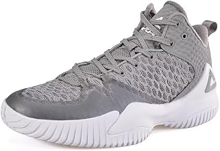 PEAK High Top Mens Basketball Shoes Lou Williams Streetball Master Breathable Outdoor Sneakers Pickleball Shoes Cushioning Shoes for Fitness