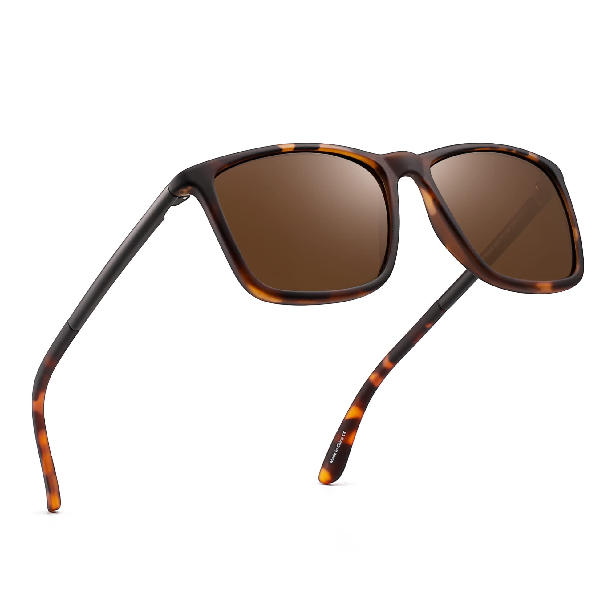 Jim Halo Retro Square Polarized Sunglasses for Men - Classic Style for Driving, 
