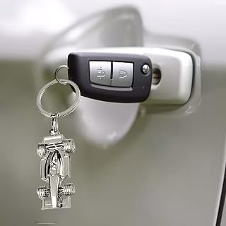 Sport F1 Keyring Key Chain,Silver Racing Car Keyring,Sport Keyring KeyChain | Key Ring Accessory F1 Gifts for Boy/Men,Perfect Fathers Day,Birthday,Christmas for Fans of Racing,Car Fanatics Model Keychain
