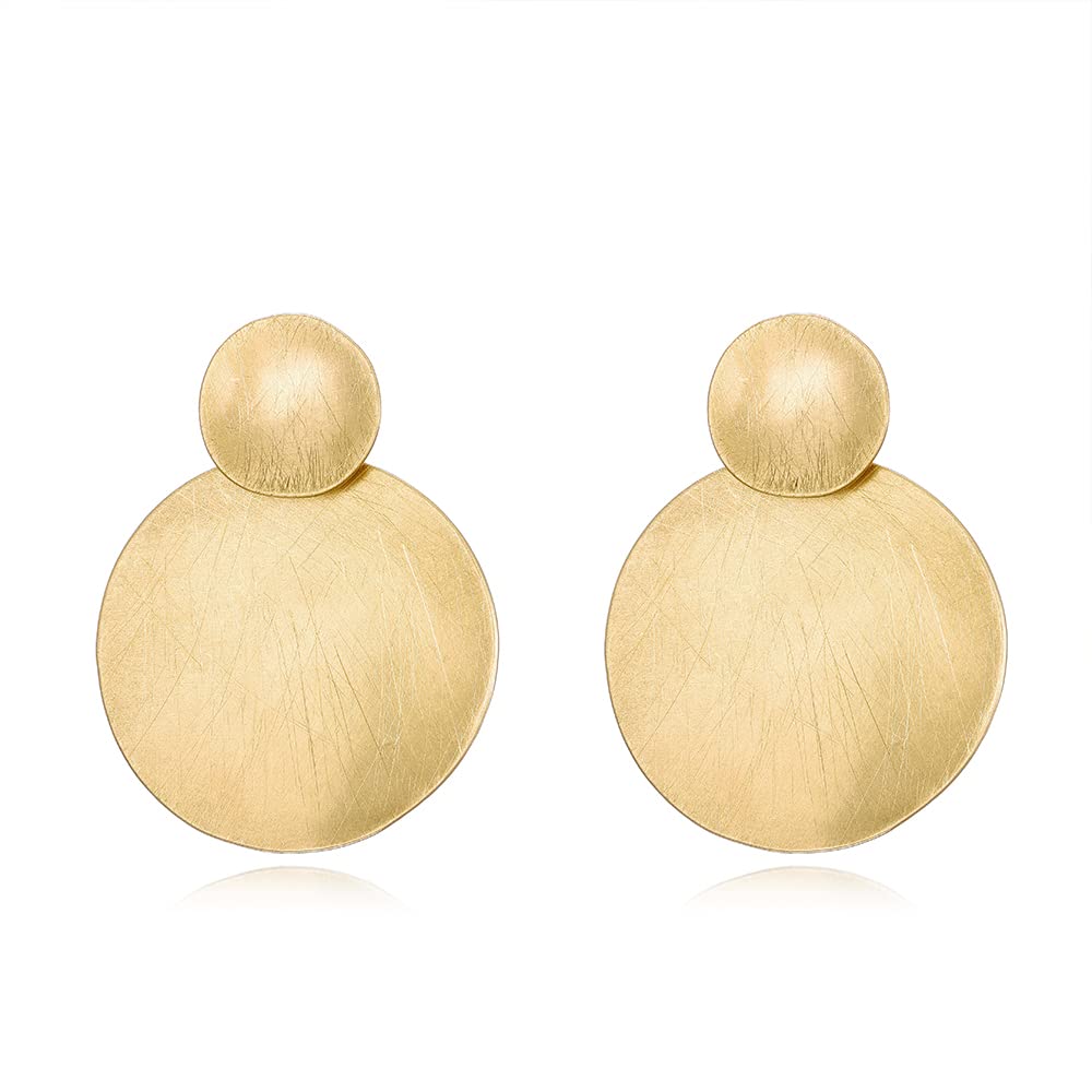Matte Gold Silver Geometry Clip On Earrings for Women Retro Drop Clip Earrings f