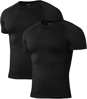 Niksa 1 Pack or 3 Packs Men's Compression T Shirts Short Sleeve Mesh Design Quick Dry Base Layer for Gym Sports Fitness Workout Cycling Workout