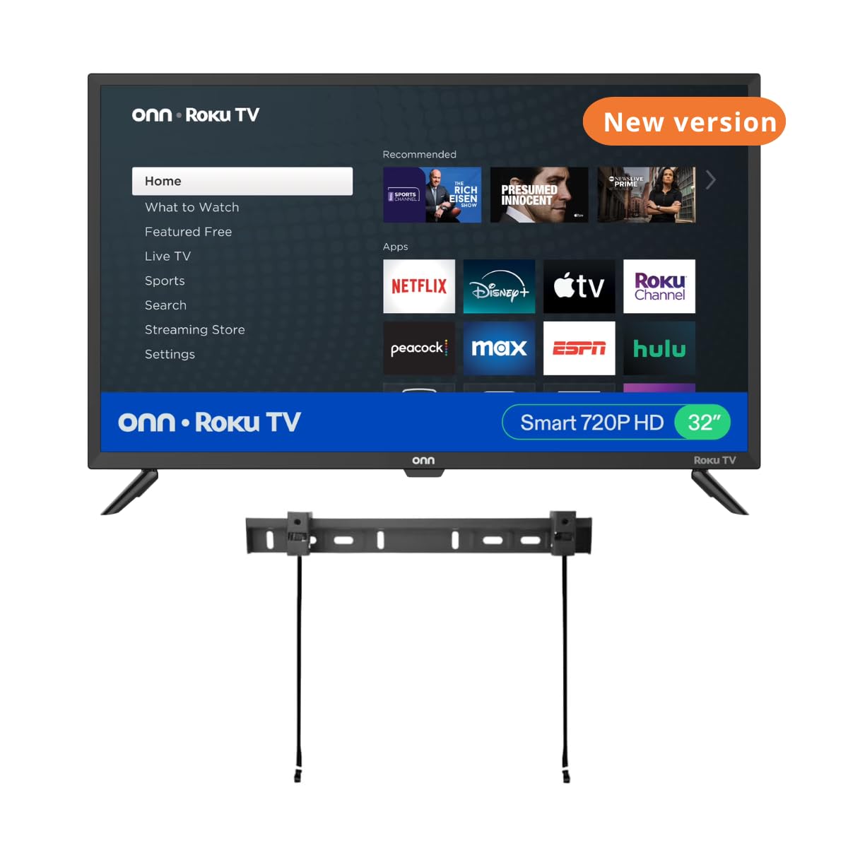 ONN 32-inch Roku Smart TV LED + Free Wall Mount with Wi-Fi Connectivity and Mobi