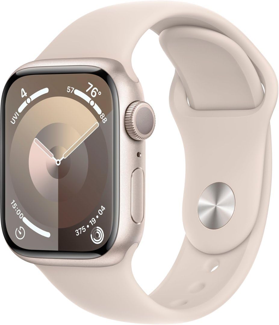 Apple Watch Series 9 [GPS, 45mm] - Starlight Aluminum Case with Starlight Sport 