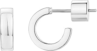 PAVOI 14K Gold Plated Thin Square Edge Open Hoop Earrings for Women