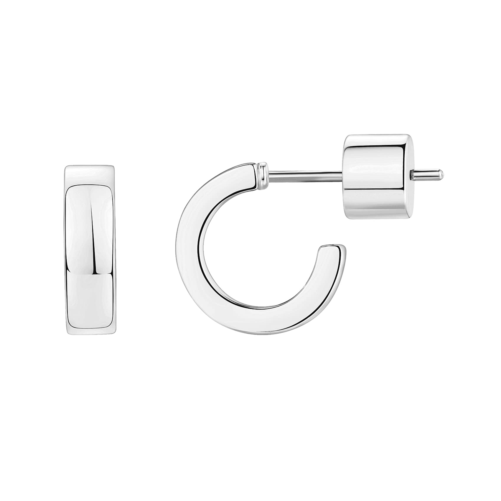 PAVOI 14K Gold Plated Thin Square Edge Open Hoop Earrings for Women